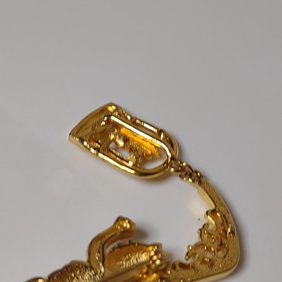 Cute Gold Tone Cat And Bird Cage Brooch - Picture 8 of 10